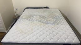 before cleaning mattress